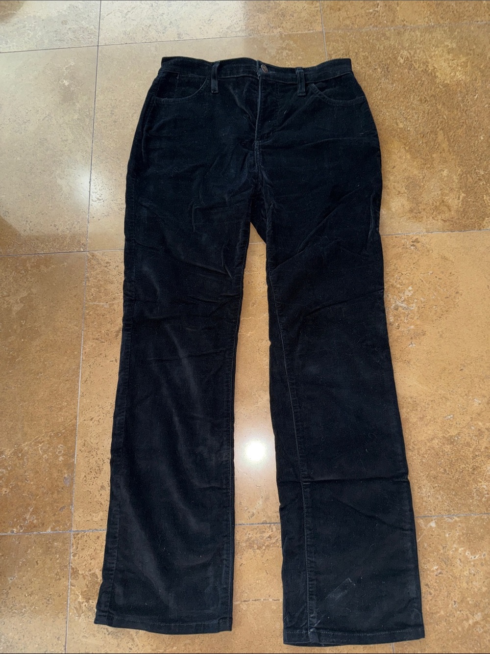 NYDJ Women’s Black Corduroy Straight-Leg Jeans